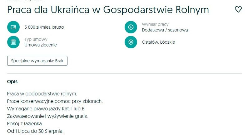Нова робота для українців у Польщі, друга частина травня