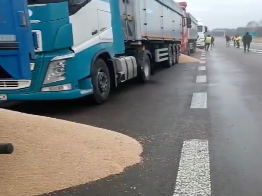 Посол України попросив уряд Польщі відреагувати на висипання зерна з українських вантажівок